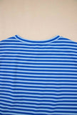 Women's Cap Sleeve T-Shirt Women's T-Shirt - Blue Stripe Ribbed Cap Sleeve - Daily Wear