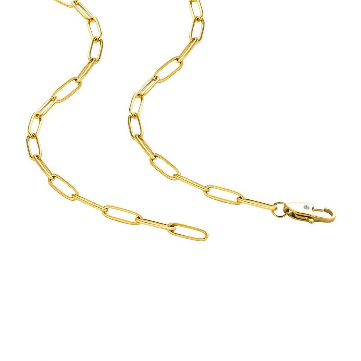 Paperclip-link necklace and bracelet set