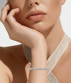 Heart tennis bracelet with brilliant alternative diamonds