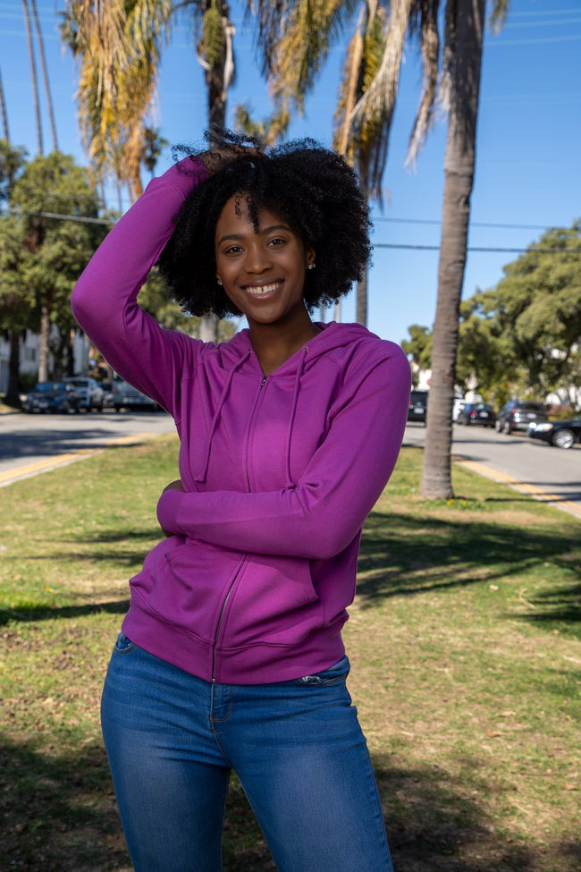 Women's Bamboo French Terry Zip Hooded Sweatshirt