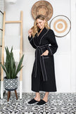 Elegant Spa-Style Elegant Waffle Piping Bathrobe