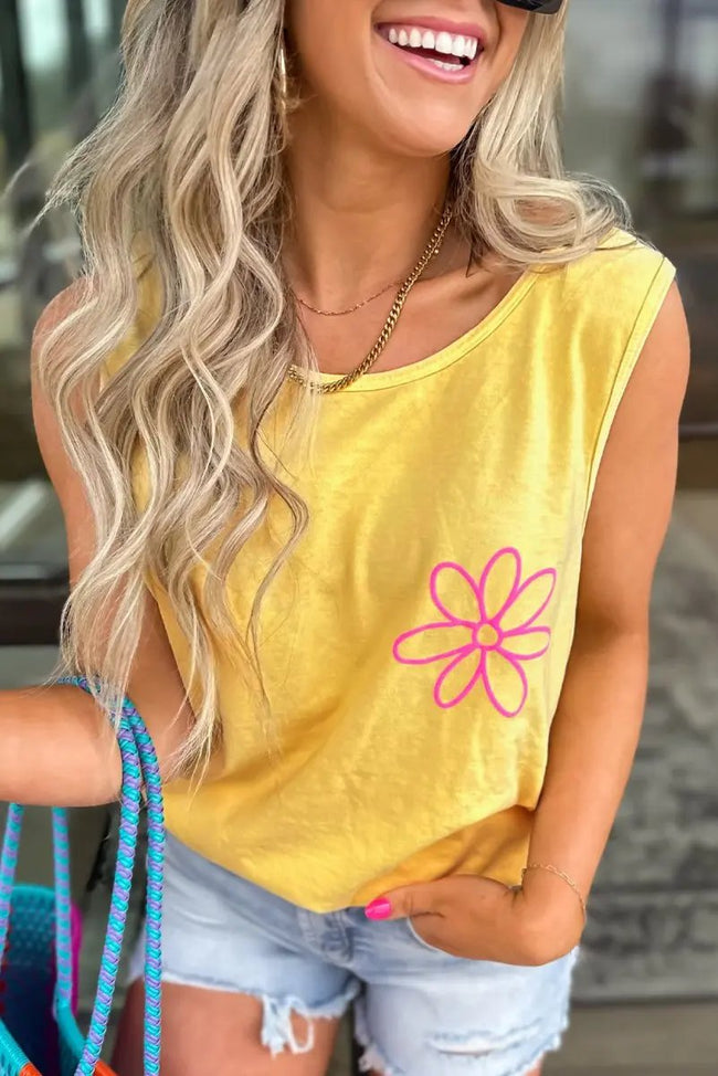 Sunshine Bloom Floral Tank Top